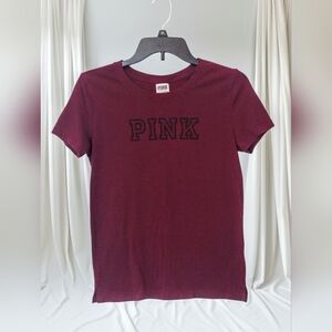 PINK Victoria's Secret Maroon Tee Size XS